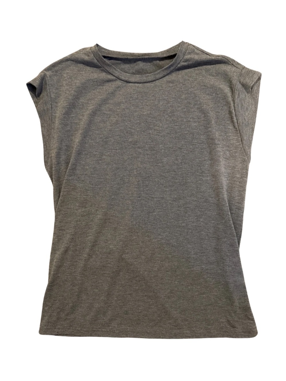 Gray Cap-Sleeve Crewneck Tee